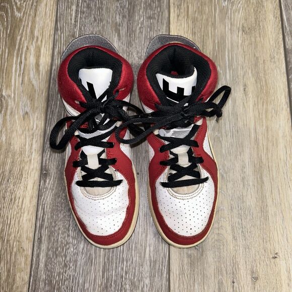 Nike High Leather Sneaker Shoes Red White 677810-100 Kids Youth US Size 12C - Picture 4 of 11